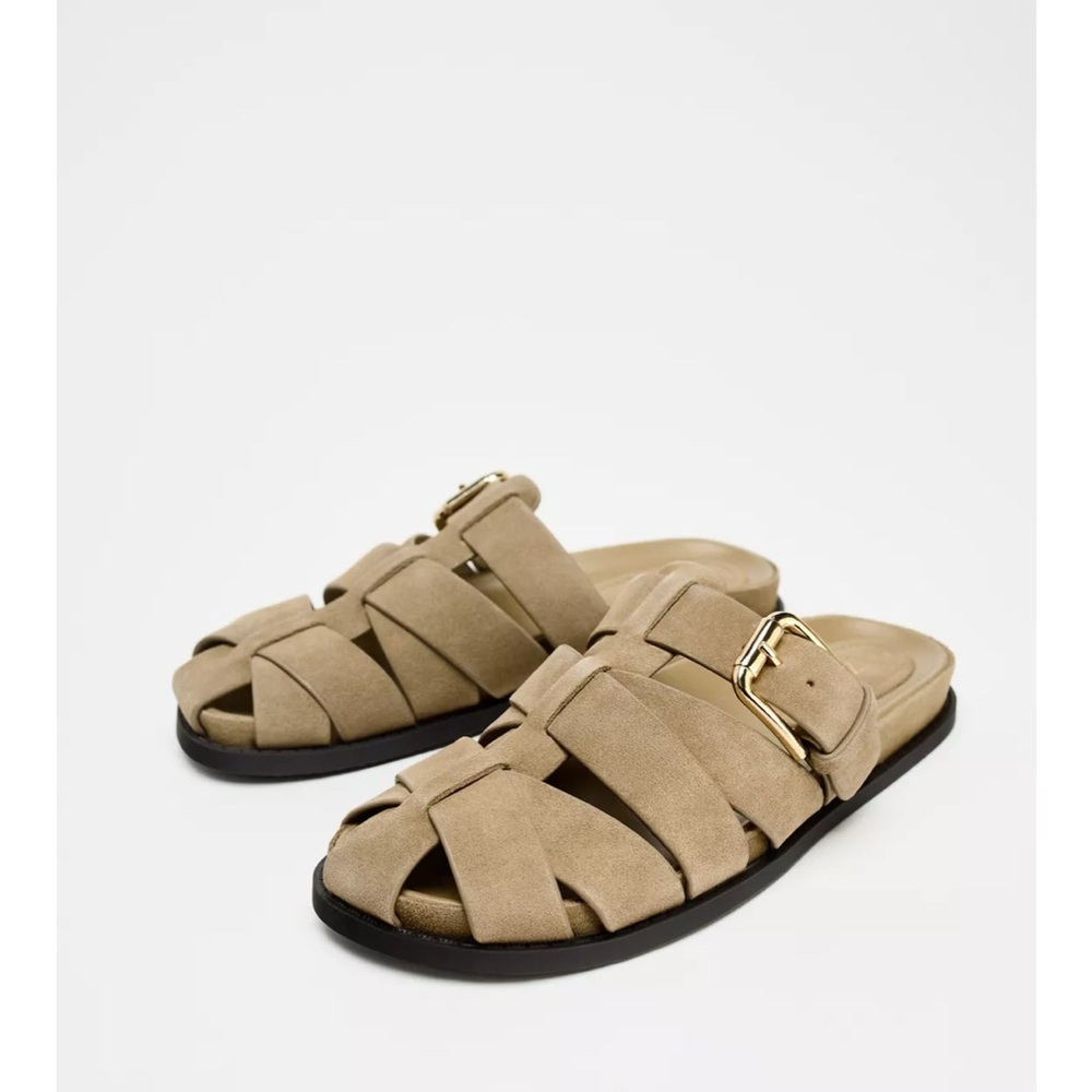 ZARA | NWT Suede Fisherman Sandals